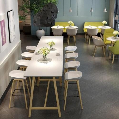 Nordic Bar Chair High Stool Solid Wood Foot White Designer Modern Leisure Simple Chair Bar Bar