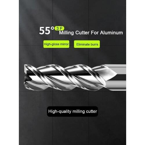 Lengthen Carbide End Mill Aluminium HRC55 3F Milling Cutter Acrylic Wood Copper Plastic Cutting CNC Maching Milling Tool Endmils