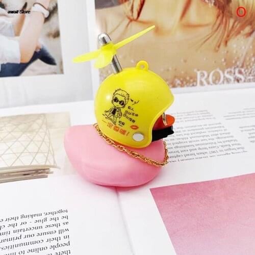 1pc Car Ornament Lovely Small Pink Duck Broken Wind Helmet Outdoor Sports Decor Squeaking Glowing Duck Toys for Adults Kids