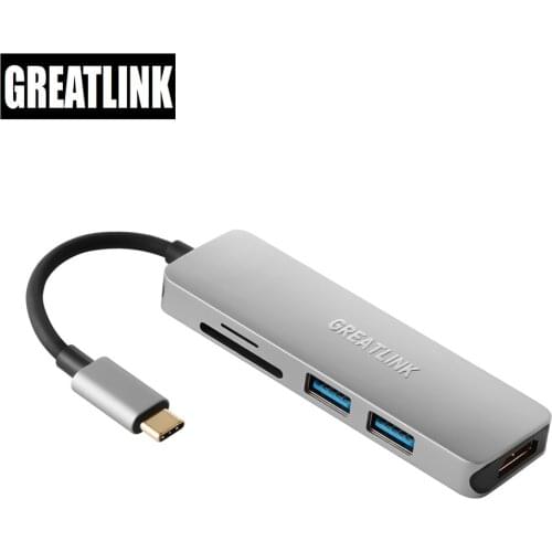 USB Type C Thunderbolt 3 AUX Cable HDMI 4K Splitter USB-C To USB 3.0 Adapter SD TF Card Reader Converter Type-C Cable Hub Dock