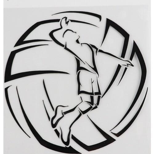 Volleyball Player Ball Sport Decal Vinyl PVC Car Sticker Cover Scratches Waterproof Window Windshield Accessories Black/Silver