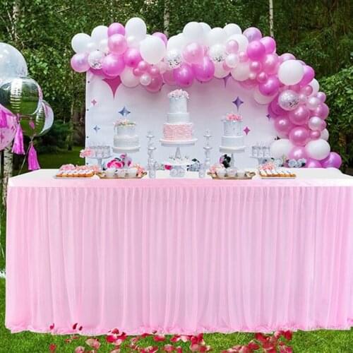 Tutu Tulle Table Skirt for Wedding Party Tableware Cloth Birthday Party Baby Shower Table Skirting Banquet Party Home Decor
