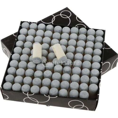 100Pcs Billiards Replacement Pool Cue Tips 12mm Pool Billiard Cue Stick Ferrules Slip-On Push-On Tips Snooker Repair Accessories