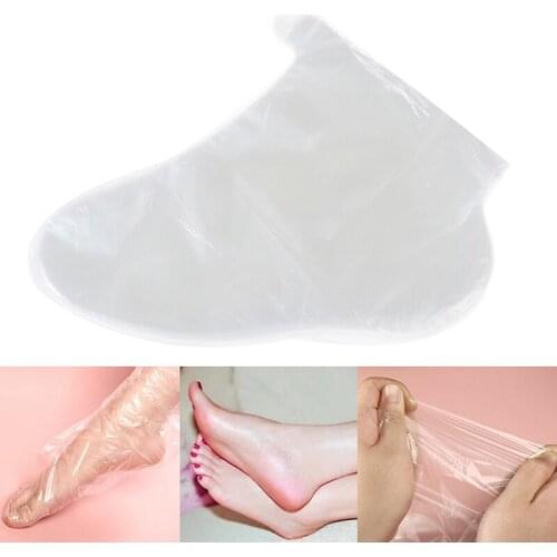 100pcs Clear Plastic Disposable Bath Liner Foot Pedicure Spa Wax Cover Bag Sock