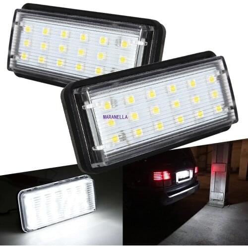 2Pcs No Error Canbus Car LED Number License Plate Light for Lexus LX470 LX570 GX470 Accessories 3528 18SMD 6000K White Auto Lamp