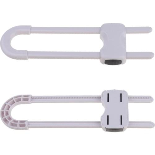 2PCS/Lot Drawer Door Cabinet Cupboard Safety Locks Baby Kids Safety Care ABS Plastic U Shaped Locks Infant Baby Protection