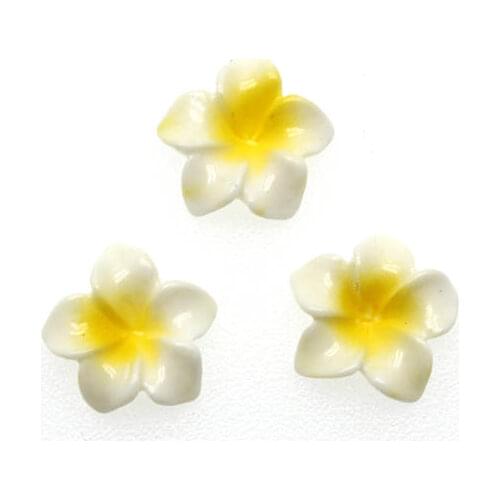 30pcs Resin Plumeria White Flower Beads 21mm Decor Accessories Flat Back Cabochon