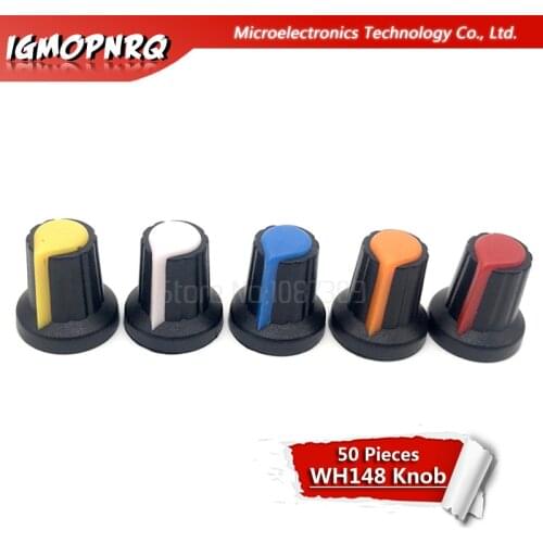 50pcs WH148 knob plastic knob AG2 Plum blossom handle 15X17mm type potentiometer amplifier knob