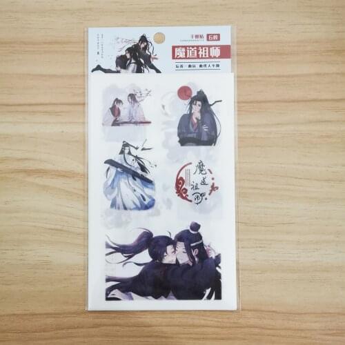 6 Sheets/lot Anime Mo Dao Zu Shi Transparent Stickers Tags Sticky note Decal Toy