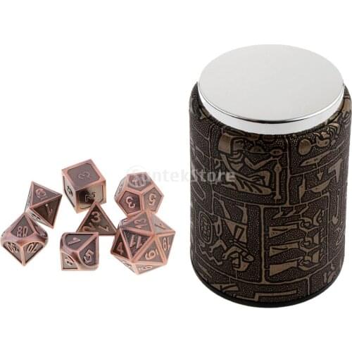 7 Set Metal Polyhedral Dice for Dungeons and Dragons DND MTG +Dice Cup #9