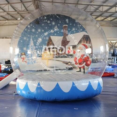 Aeor Advertising Inflatables Large Transparent Christmas Inflatable Snow Globe with Background Photo Booth Dome Bubble Tent