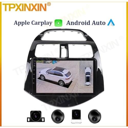 6+128G For Chevrolet Spark M300 2009 - 2016 Android Auto Car Radio Video Player Carplay Head Unit GPS Navigation 360 Camera