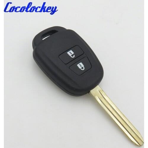 Cocolockey Remote Blank Key Shell Case Cover Fit for Toyota Remote Case Fob Replacement 2 Button No Logo