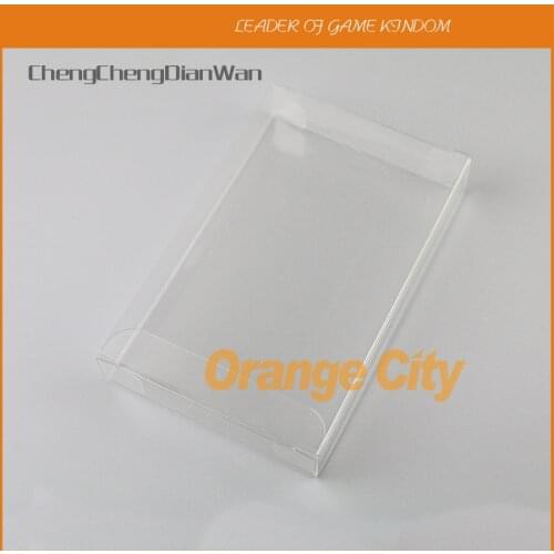 ChengChengDianWan Clear transparent for SNES Game Cartridgebox Protector Case CIB games plastic PET Protector