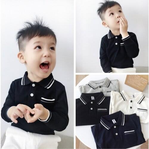 Childrens Embroidered Cotton Long Sleeve Shirts Spring and Autumn Baby Boys Casual Blouse Clothes Infant Kids Undershirts B206