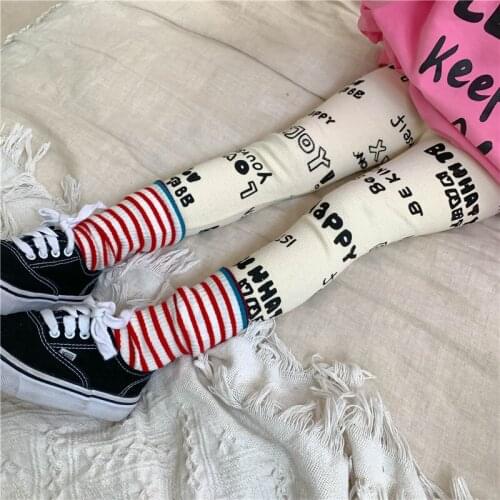 Childrens Printed Leggings 2021 Spring and Autumn New Style Boys Girls Stretch Pants Korean Baby Casual Pants Toddler Trousers