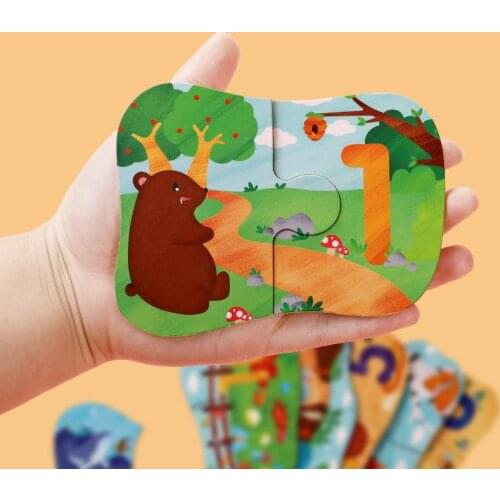 Montessori Early learning Educational Toy Baby Wooden Jigsaw Puzzle Box For Kids Cartoon Animal Grasp Toy Intelligence Trainning