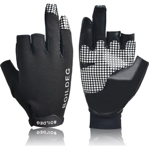Breathable Fishing Gloves 3 Finger Cut Antislip Protection Boating Glove Men Outdoor Sports Hunting Carp Ice Fishing Equipment