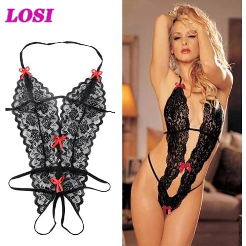 Erotic Lingerie Sexy Costumes Lace Siamese Perspective Three Point Underwear G string Sexy Lingerie Adult Products