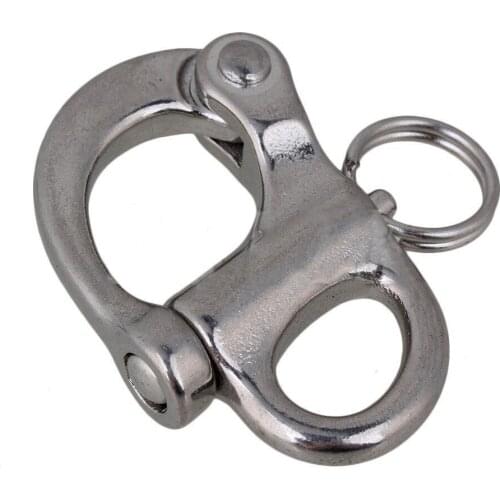 50mm 304 Stainless Steel Fixed Snap Anchor Shackle Rigging Silver Fixed Eye Bail with Eye Ring for Sailboat
