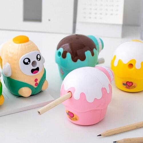 1PCS Creative Cartoon Cute Ice Cream Type Pencil Sharpener Stationery Student Fun Hand Cranked Pencil Sharpener Child Gifts