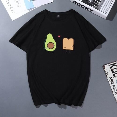 Korean T Shirt Lover Avocado Women Tshirt Short Sleeve Casual Clothes T-shirt Summer Cotton for Ladies Hipster Couple Top Female