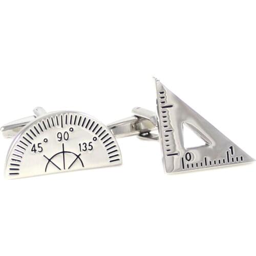 Square Ruler Cuff Link Protractor Ruler Cufflinks Fathers Day Dad Birthday Gifts Cuff Links