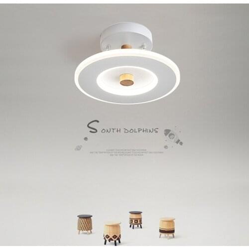 Corridor LED Chandelier Lighting For Room Entrance White Grey Green Color Modern Indoor Lighting Wooden Lamp Lustre Luminaria