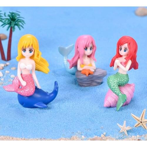 Mermaid DIY micro landscape fish tank aquarium potted plant decoration water feature creative plastic ornaments crafts home dec