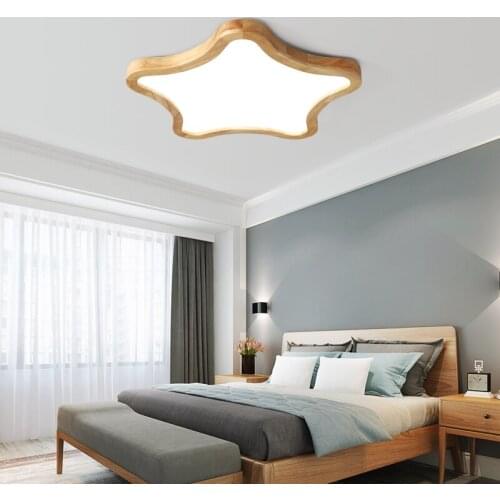 New Minimalist Ceiling Lights Star Wooden Decorative Ceiling Lamps For Living Room Bedroom Corridor Luminaire Mounted 110V 220V