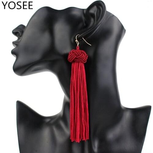Fashion Bohemian Hand-woven Ball Tassel Earrings