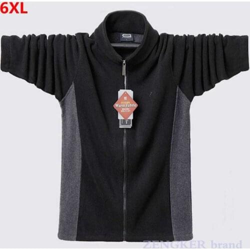 Mens jacket autumn winter leisure outdoor hoody jacket male plus size blue sweatshirts men 6XL 5XL 4XL