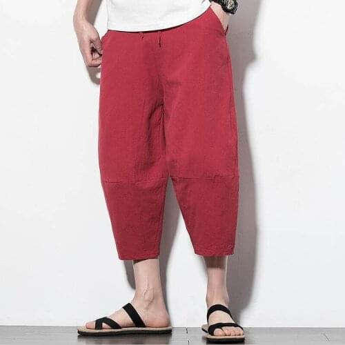 2020 Summer Casual Loose Calf-Length Pants Men New Japanese Streetwear Joggers Pants Large Size Male Bermuda Masculina 5XL 6XL 7