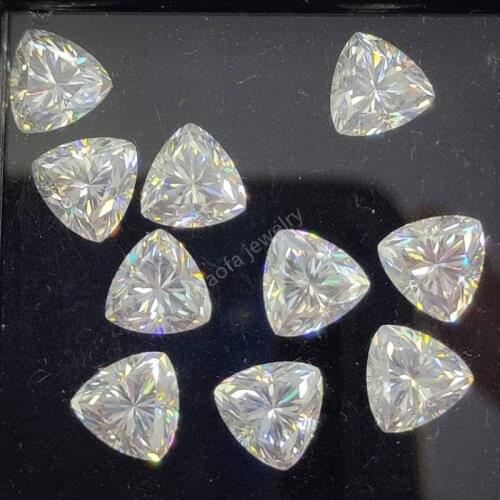 Wholesale D Color White 1Ct Triangle Shape Trillion Cut Synthetic Diamond Sic Material Moissanites Loose Gem Stone For Jewelry