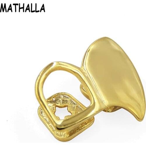 Hip-hop Dental Cover Fangs With Hollowed-out Braces New Halloween Decorative Grillz Gold Teeth