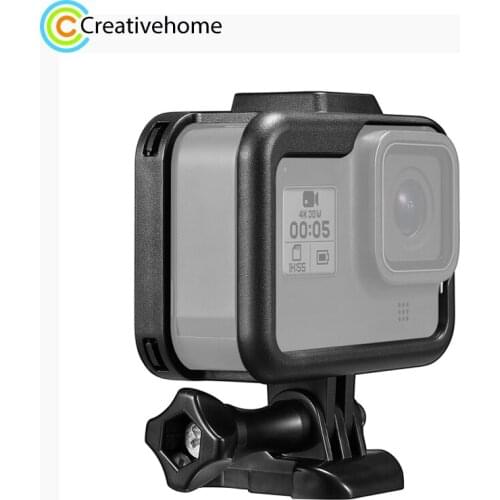 PULUZ for GoPro HERO8 Black Standard Border ABS Plastic Frame Mount Protective Case with Base Buckle & Long Screw