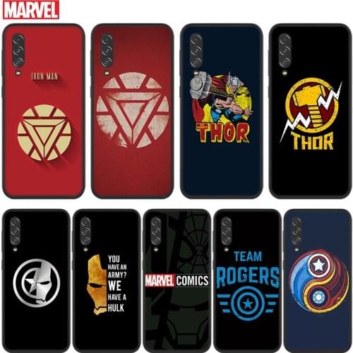 Marvel Avengers Hero Logo For Samsung Galaxy A90 A80 A70S A60 A50S A40S A30S A20E A10S A2 Core 5G Black Soft Phone Case
