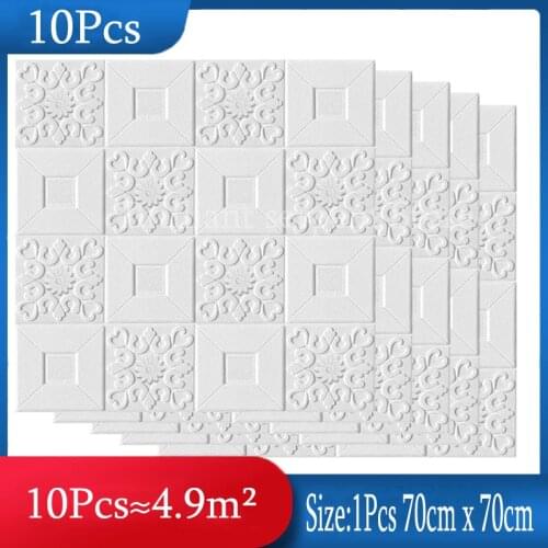 3D Stereo Wall Stickers Self-adhesive Ceiling Decoration Sticker Roof Panels Foam Wallpaper Living Room Bedroom House Home Decro