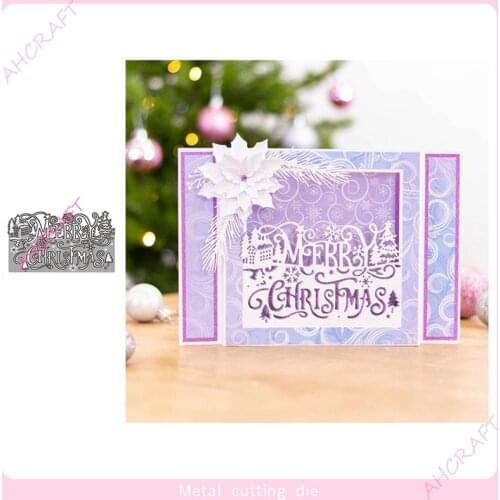 Merry Christmas Lace Metal Cutting Dies for DIY Scrapbooking Photo Album Decorative Embossing Paper Card Crafts Die 2021