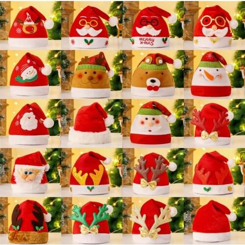 Boys Girls Parent-Child Hat Santa Claus Snowman Elk Christmas Hat Beanie Christmas Gift for Kids Adult 2021 New Year Decorations