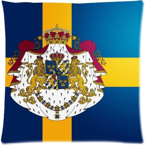 Sweden Flag Cushion Cover Customized Throw Pillowcase Waist Pillow Cover Home Sofa Car Decor 45x45cm Drop Shipping