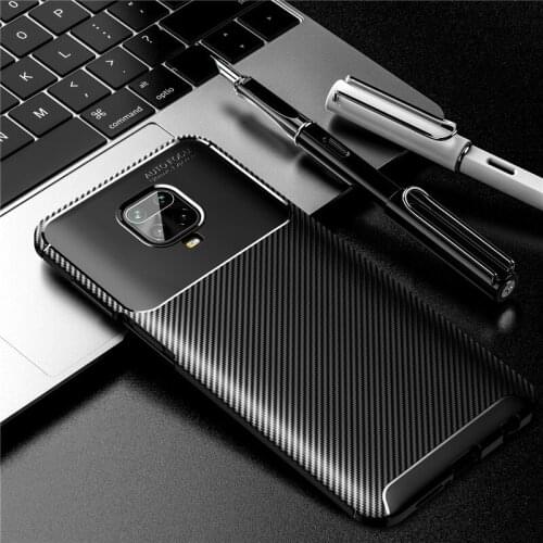Carbon Fiber Silicone Bumper Soft TPU Protector Cases For Xiaomi Redmi Note 9S Note 9 Pro Max Phone Cover