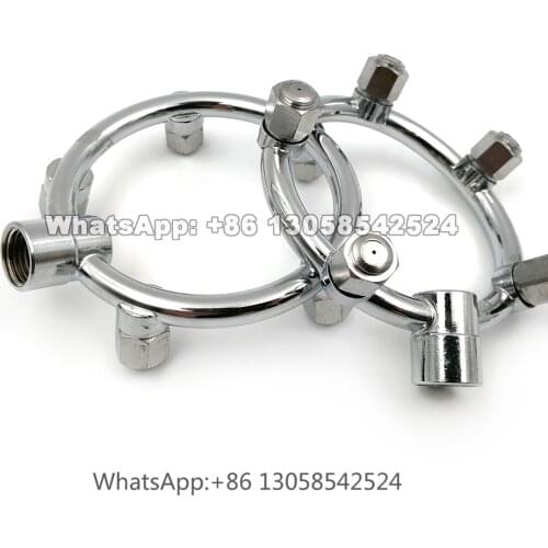 Agriculture Irrigation Humidification Fog Nozzle, Stainless Steel Fan Ring With 3/4/5 Nozzle Tips, Water Mist Nozzle