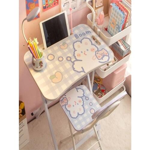 Cute Foldable Computer Table Portable Mobile Laptop Desk Table for Kids Girls Ergonomic Writing Desk Home Furniture