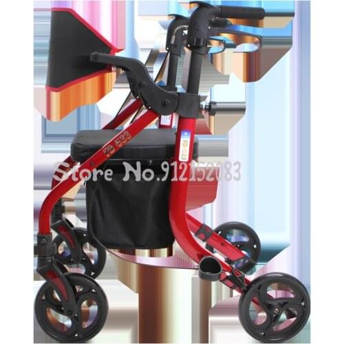 Elderly Trolleyelderly Shopping Cartshopping Cartscootersfour-wheel Aluminum Alloy Folding Moped