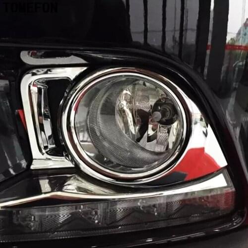 TOMEFON ABS Chrome For Toyota Highlander Kluger XU50 2014 2015 Front Rear Tail Fog Lamp Light Cap Cover Frame Stiker Trim