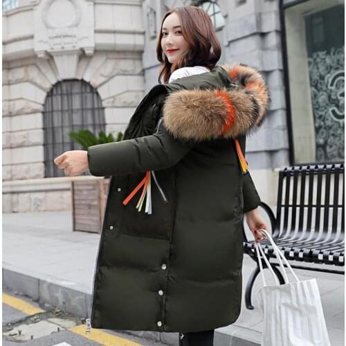 Womens winter Coat jacket female thickened down cotton Winter clothes ladies Straight Keep warm parka hooded coat loose outer