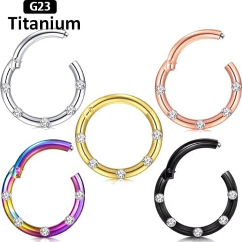 1PS G23 Titanium inlaid High Segment Saige door ring open nasal septum pierced earrings for men and women ear piercing jewelry