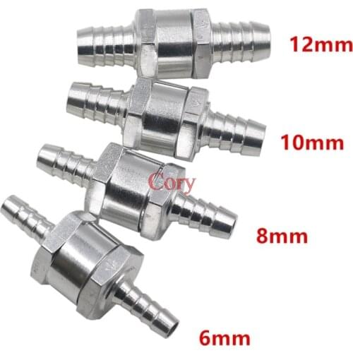 1PC Gasoline diesel fuel oil One Way 6/8/10/12mm Valve Aluminium Alloy Fuel Non Return Check Valve One Way Fit Carburettor