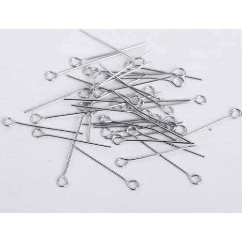 100Pcs Stainless Steel Headpin Diy Accessories Earrings Beading Eye Pins For Jewelry Making Supplies